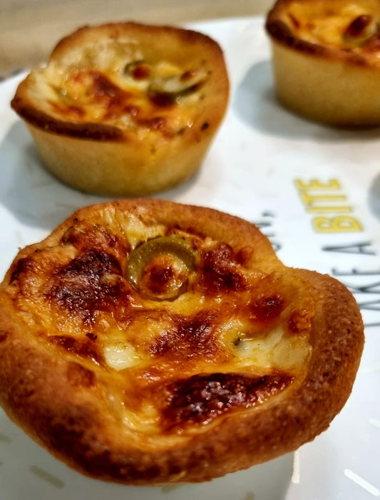 Delicious Pizza muffin closeup